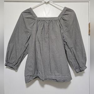 J. Crew Ginham Square Neck Blouse